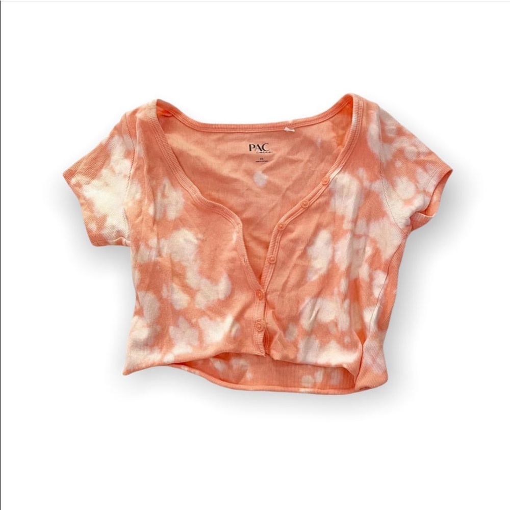 orange tie dye crop top